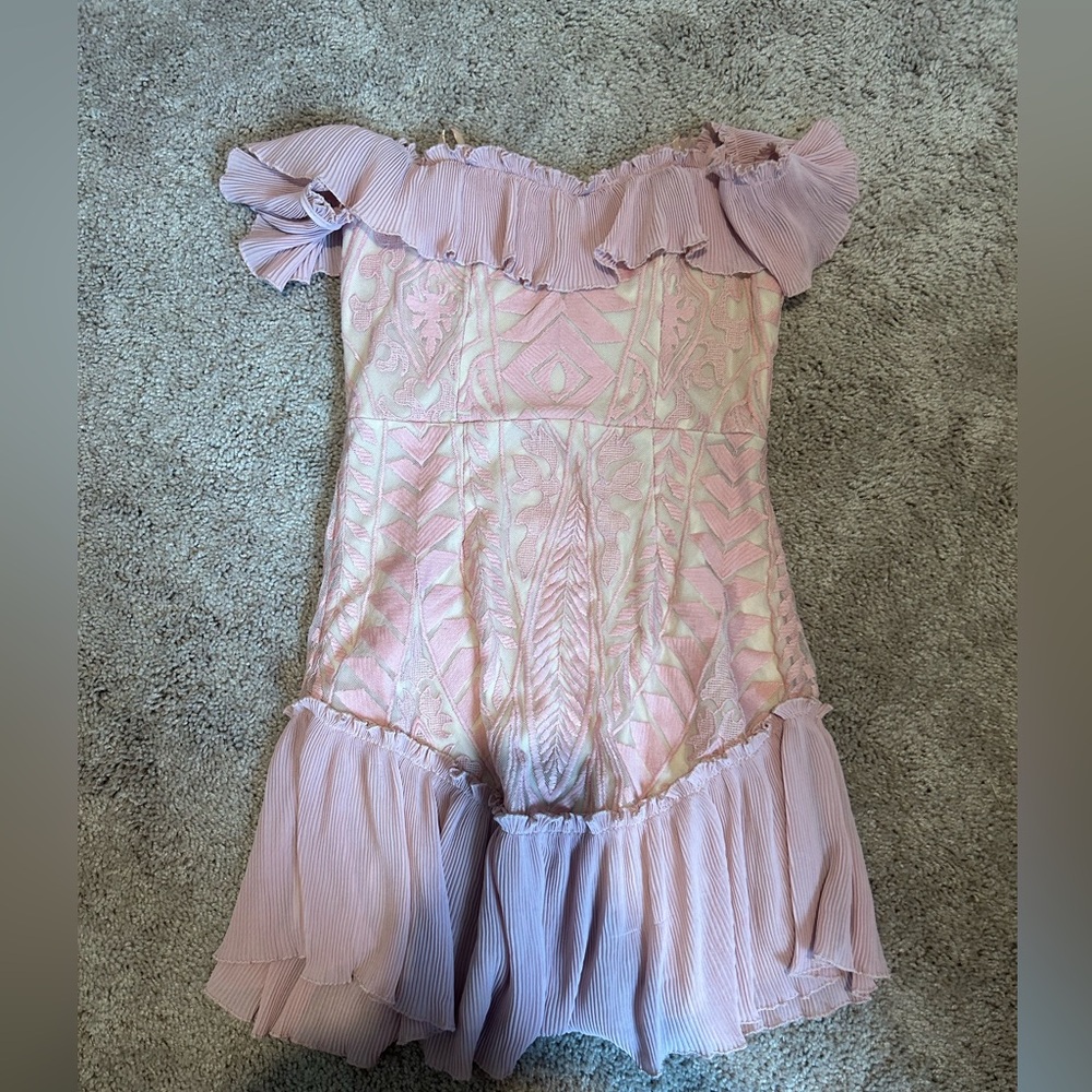 Light pink/nude off shoulder dress
